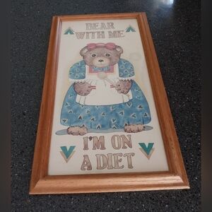 Wall Decor. 18 X 10 Bear with me, I'm on a Diet! Vintage